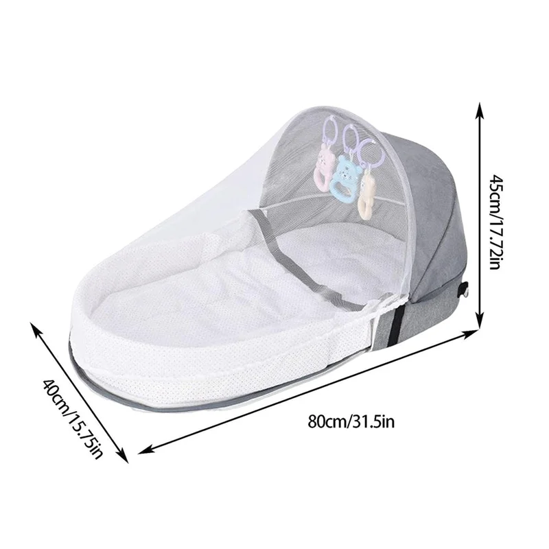 Portable Folding Baby Crib With Net And Awning Nest Baby Bed For Camping Infant Bed Bassinet For Baby thumbnail 6