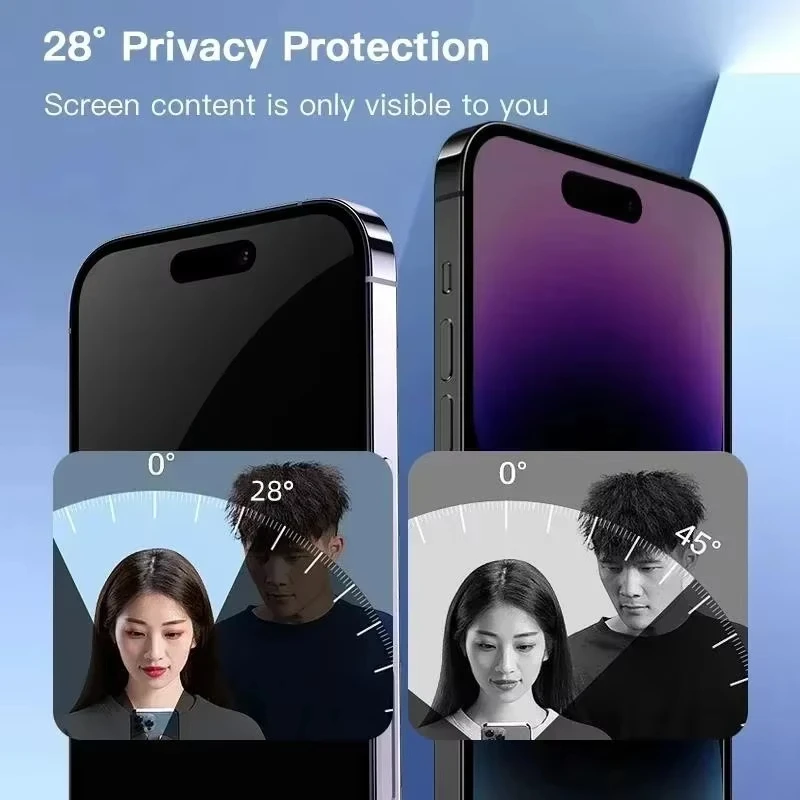5PCS Privacy Screen Protector for iPhone 17 Pro Max 16 15 14 13 12 11 16e Plus Mini XR Dust Free Install Anti-Spy Tempered Glass thumbnail 2