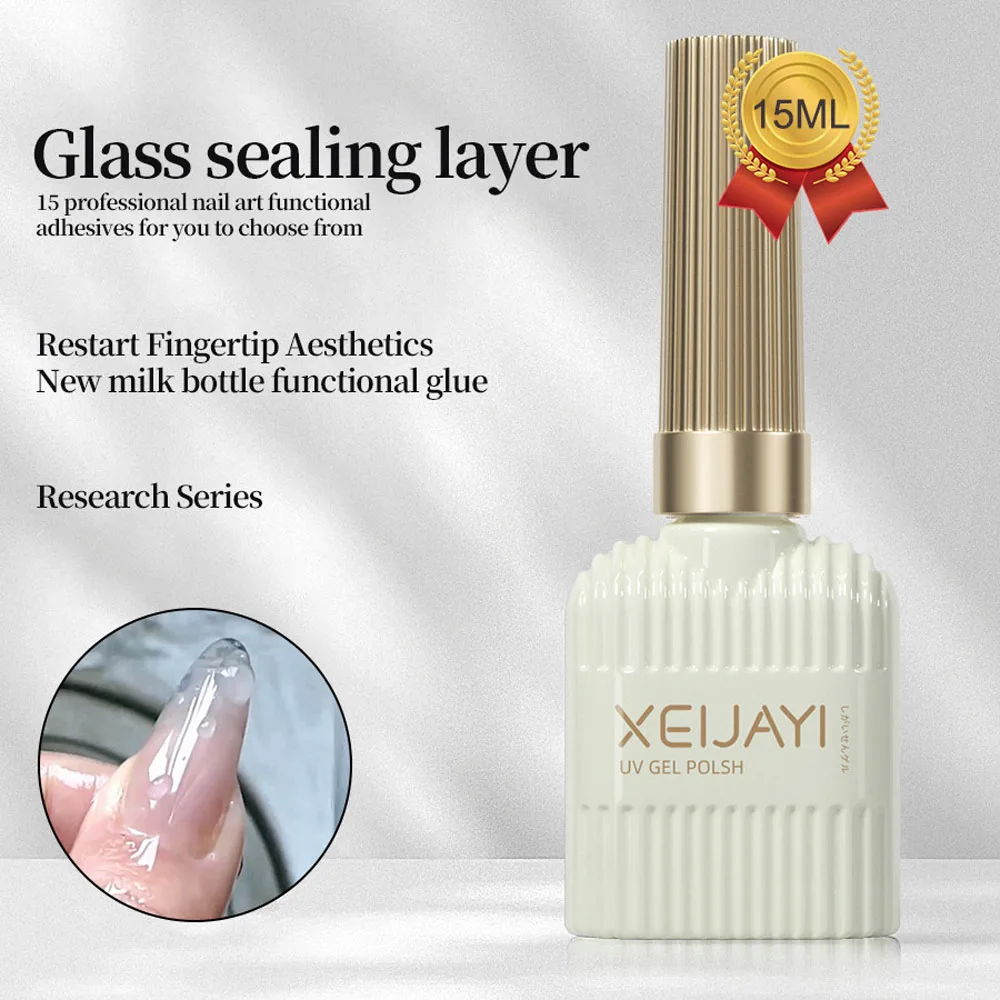 15ml Glass Sealing Layer Top Coat Gel Polish Semi Permanent Soak Off  UV/LED Manicure Varnish For Daily DIY Nail Salon Nail Gel
