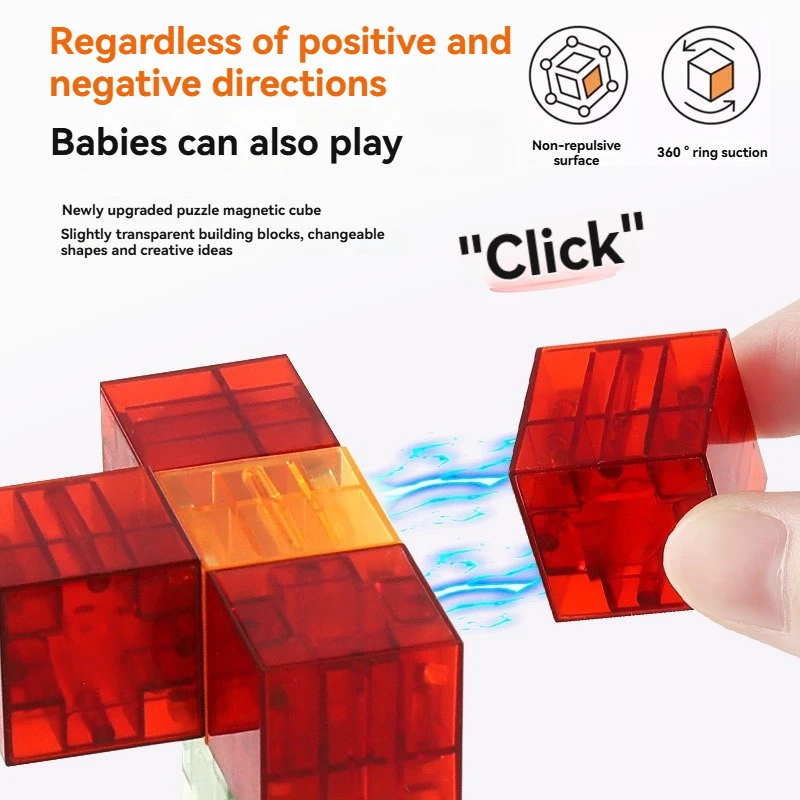 Popular Transparent Magnetic Blocks-Build Mine Magnet World Set for child, Sensory Construction Toys Christmas Gifts For Child thumbnail 2