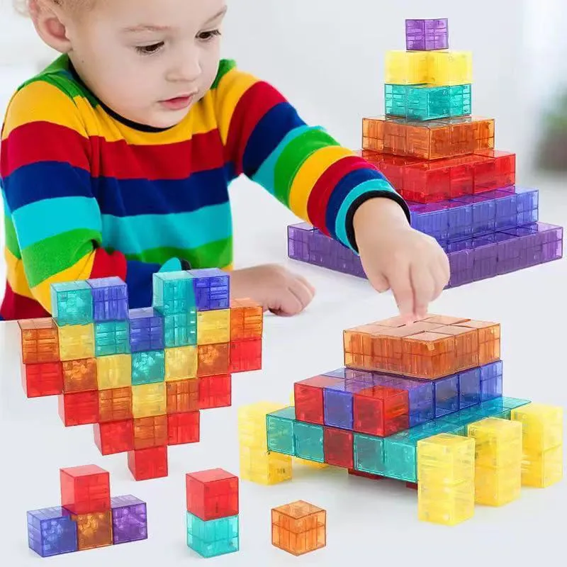 Popular Transparent Magnetic Blocks-Build Mine Magnet World Set for child, Sensory Construction Toys Christmas Gifts For Child thumbnail 3