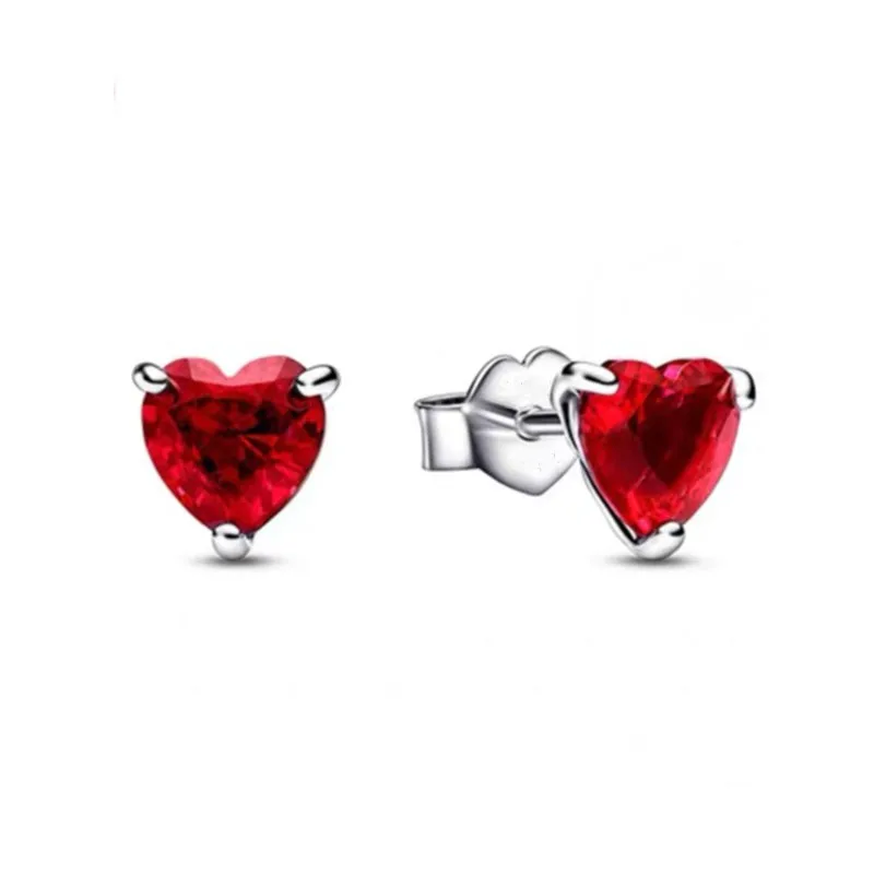 European New 925 Silver,Heart-Shaped,Snowflake,Bow Earrings Suitable For Women's Holiday Exquisite Charm Jewelry Gifts thumbnail 3