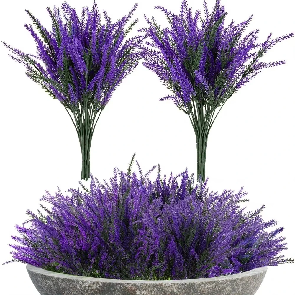 5Pcs Artificial Lavender Flowers Heads DIY Fake Flowers Bouquets Home Room Decor Party Garden Table Wedding Decor Outdoor Plants thumbnail 4