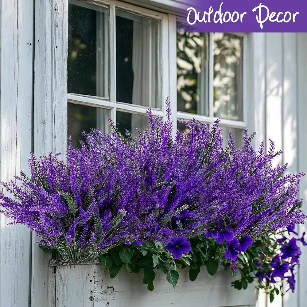 5Pcs Artificial Lavender Flowers Heads DIY Fake Flowers Bouquets Home Room Decor Party Garden Table Wedding Decor Outdoor Plants thumbnail 3