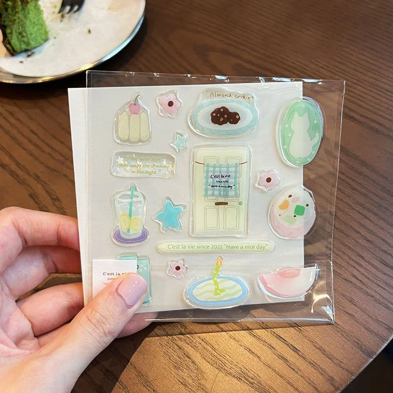 Korean INS-style Jelly Stickers Cute 3D Relief Decal Decorative Kawaii Stickers Mobile Phone Case DIY PC Waterproof Decals thumbnail 6