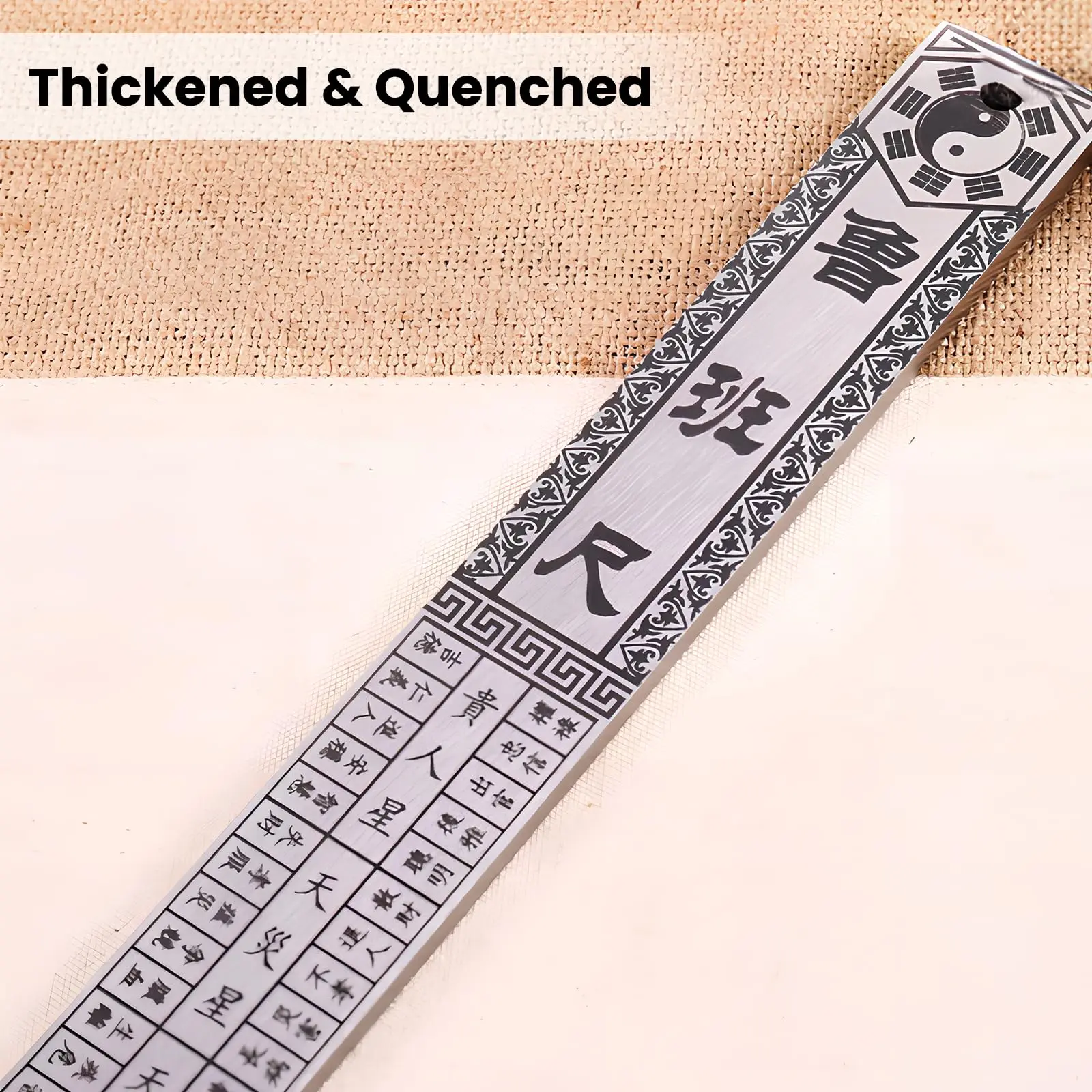 20in/50cm Heavy Duty Stainless Steel Ruler – Dual-Scale Inch/Cm, 3mm Thick for Precision, with Leather Case, Self Defense Tool thumbnail 4