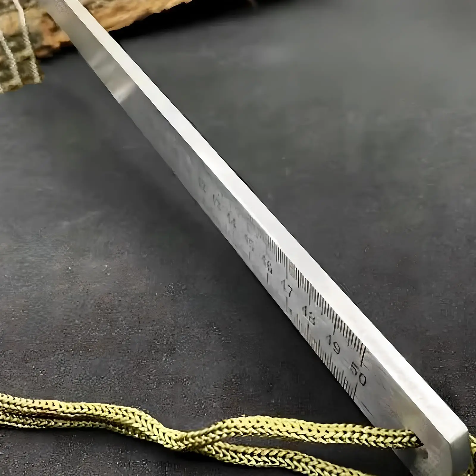 20in/50cm Heavy Duty Stainless Steel Ruler – Dual-Scale Inch/Cm, 3mm Thick for Precision, with Leather Case, Self Defense Tool thumbnail 3