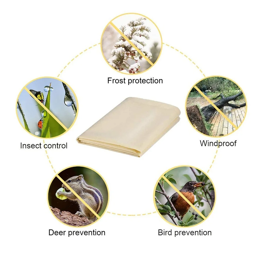 200x240cm Plant Frost Protection Cover Non-Woven Fleece Garden Plant Covers With Drawstring For Winter To Protect Outdoor Plants thumbnail 3