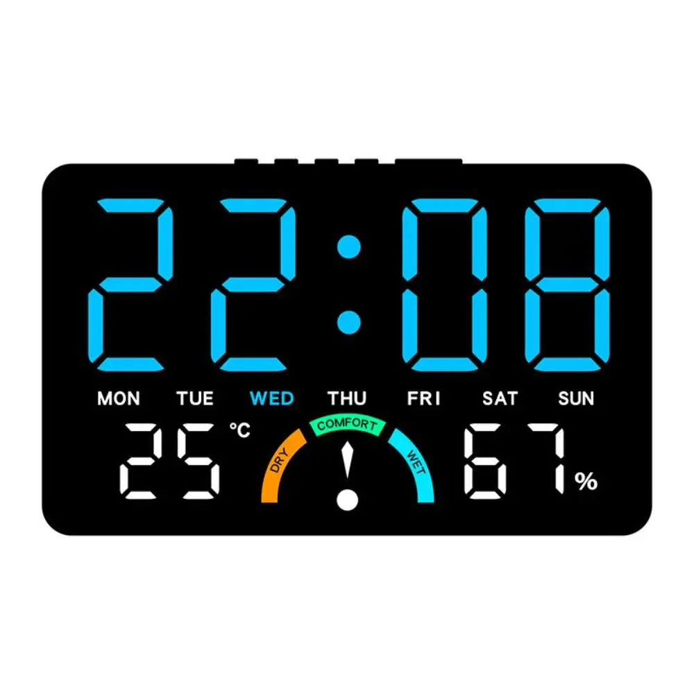 Wall-mounted Electronic Wall Clock Temperature Multi-functional Digital LED Clocks Voice Control Home Display Table Clock thumbnail 2
