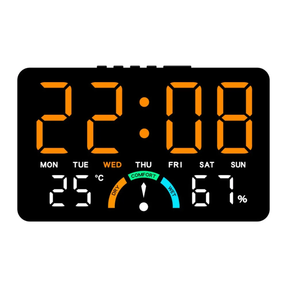 Wall-mounted Electronic Wall Clock Temperature Multi-functional Digital LED Clocks Voice Control Home Display Table Clock
