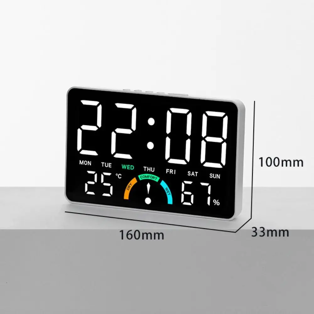 Wall-mounted Electronic Wall Clock Temperature Multi-functional Digital LED Clocks Voice Control Home Display Table Clock thumbnail 6