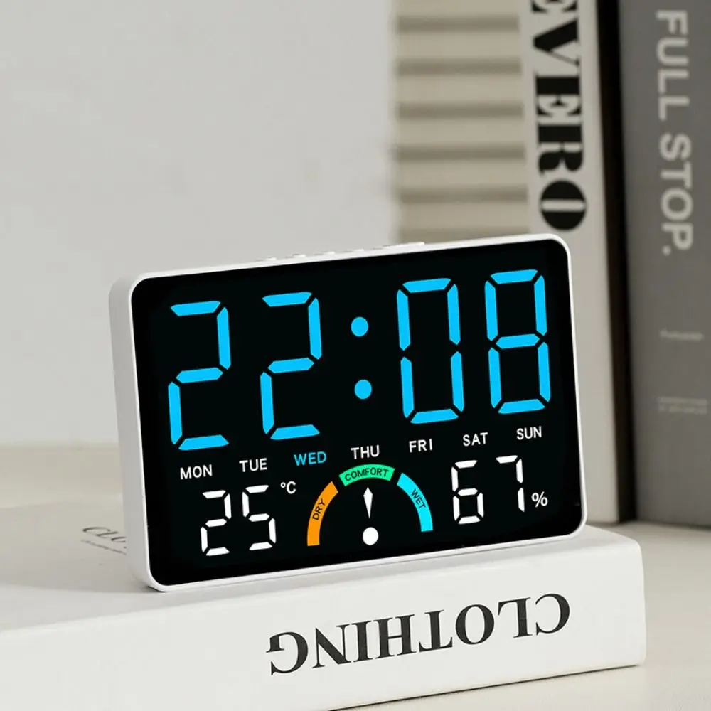 Wall-mounted Electronic Wall Clock Temperature Multi-functional Digital LED Clocks Voice Control Home Display Table Clock thumbnail 3