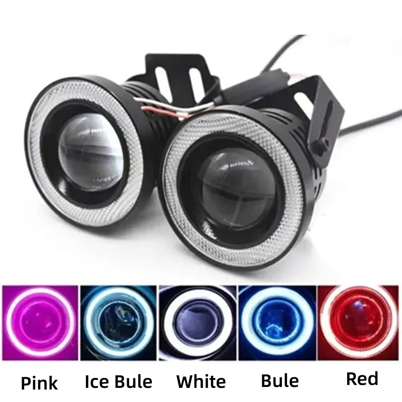 2.5 inch Angel Eyes Halo Ring Fog Light 12v Auto Modified Car LED COB Headlight Bulb Projector Led DRL For lada Offroad Auto
