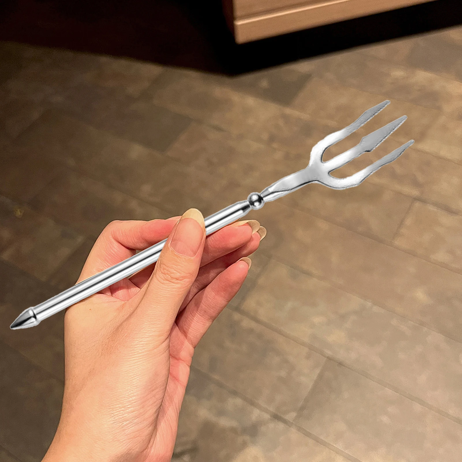Silvere/Golden Flatware 304/410 Stainless Steel Dinner Fork Camping Dinnerware Salad Pasta Tableware Eating Kitchen Utensils thumbnail 6