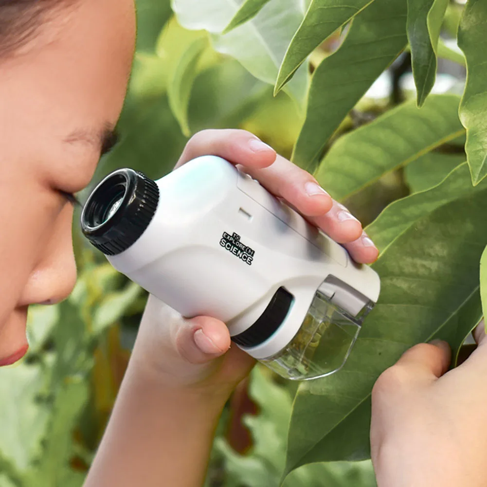 Handheld Pocket Microscope 60-120X Educational Science Microscope Battery Powered Biological Microscope Kit Outdoor Children Toy thumbnail 2
