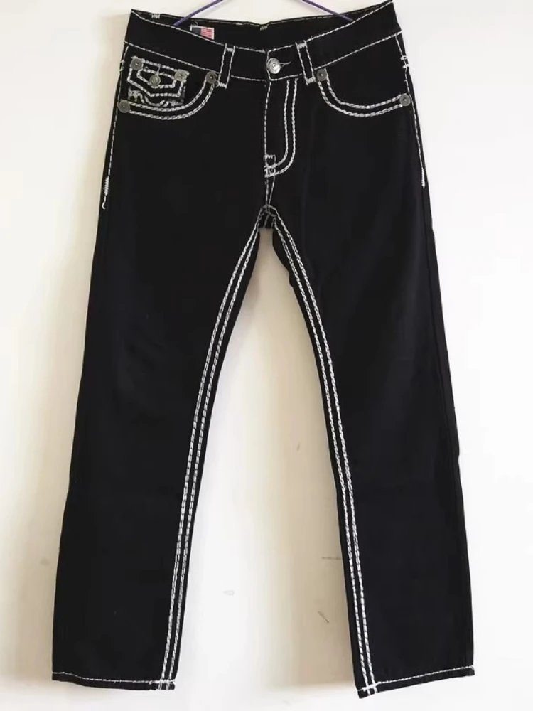 Mens Jeans Y2K Streetwear Loose Fit Wide Leg Denim Pants Dragon Flame Skull Print Design Retro Hip Hop Harajuku Fashion Autumn