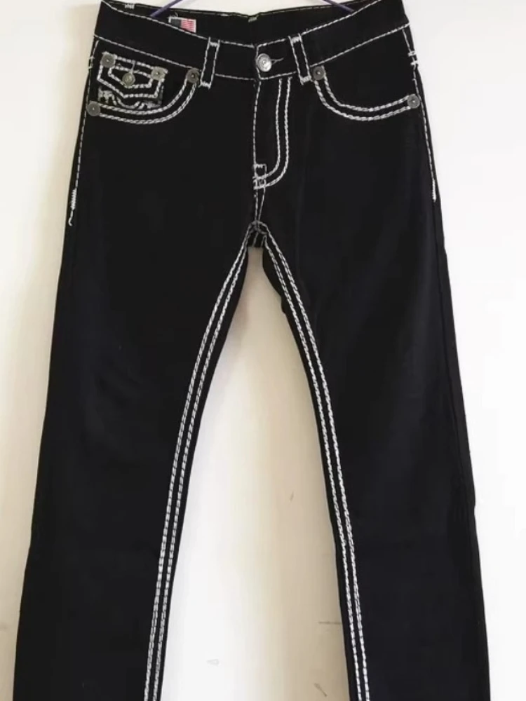 Mens Jeans Y2K Streetwear Loose Fit Wide Leg Denim Pants Dragon Flame Skull Print Design Retro Hip Hop Harajuku Fashion Autumn thumbnail 2