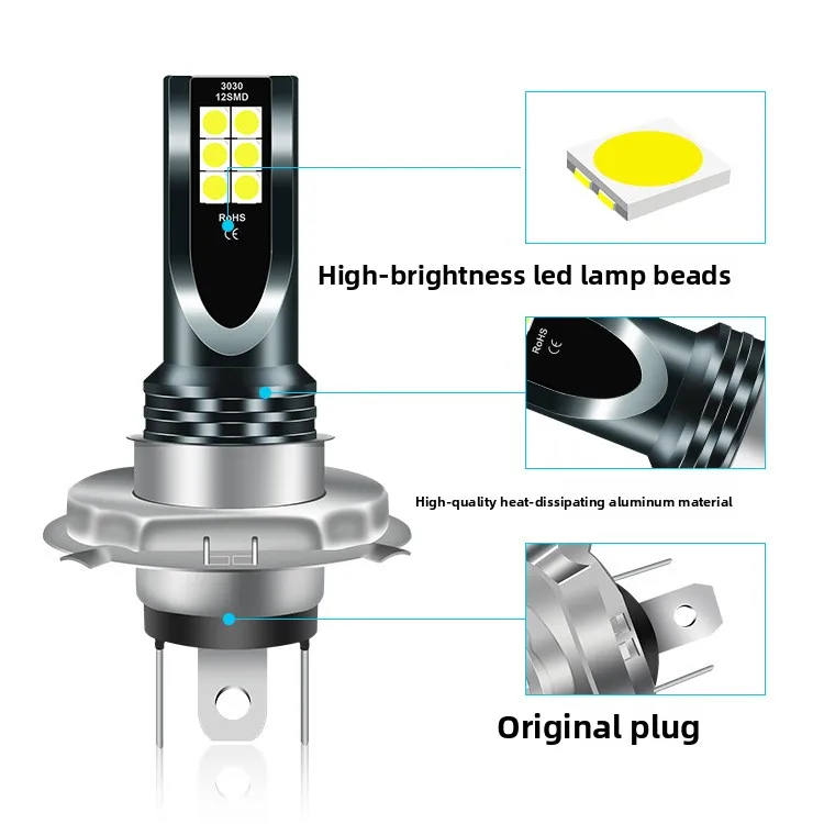 Cross-border special supply of car led headlights fog lights H4 H7 P15D H6 12 lights high brightness led motorcycle headlights thumbnail 2