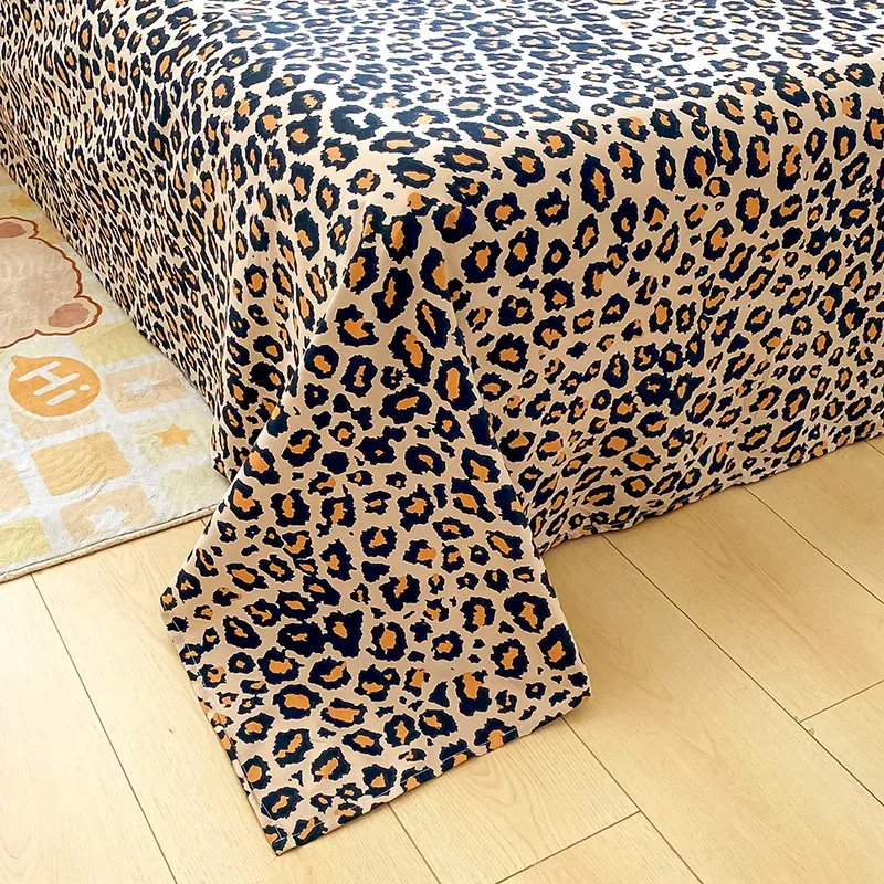 3PC Leopard Print Bed Sheet Set with Pillowcases, Wild Animal Pattern Bedding Set for Bedroom, Fashionable Home Decor thumbnail 6