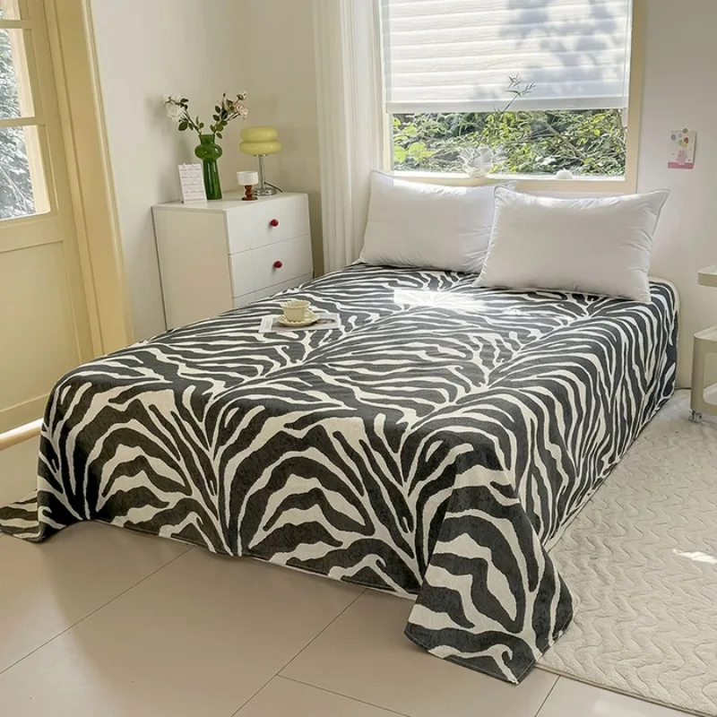 3PC Black & White Zebra Print Bed Sheet Set with Pillowcases,Wild Animal Pattern Bedding Set for Bedroom, Fashionable Home Decor thumbnail 2