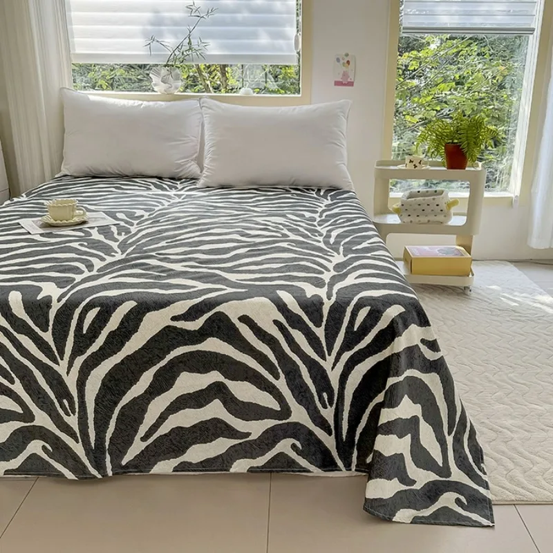 3PC Black & White Zebra Print Bed Sheet Set with Pillowcases,Wild Animal Pattern Bedding Set for Bedroom, Fashionable Home Decor thumbnail 4