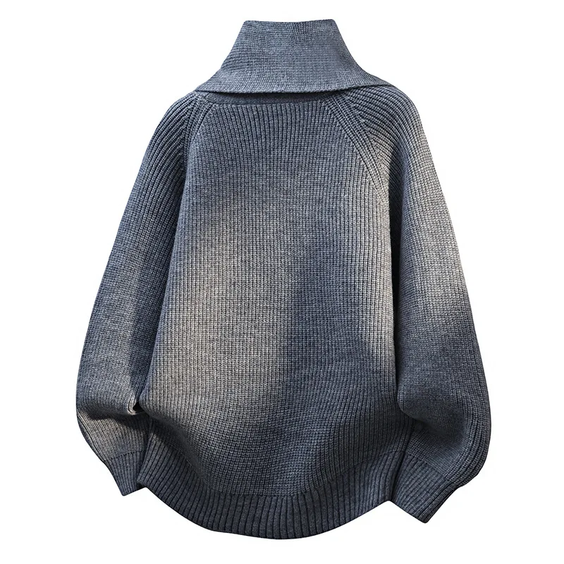 New Fashion Design Men Scarf Collar Pullover Sweaters Men Spring Autumn Outwear Loose Csual Knitted Sweaters Size 4XL thumbnail 5