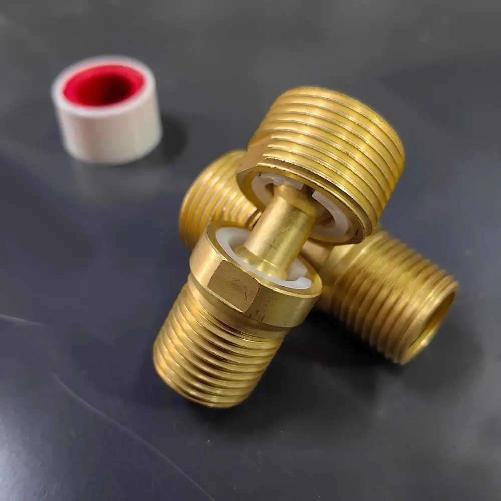 Copper Angled Curved Foot 360° Rotatable Angle Adjustment Shower Faucet Adapter Wall Mounted Lengthened Eccentric Screw Corner thumbnail 4
