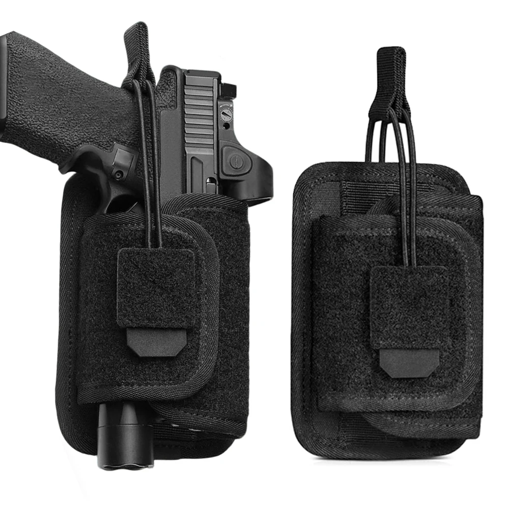 2Pcs Universal Pistol Gun Holster Concealed Carry Gun Holster Pouch Handgun Holder Pouch with Back Panel Hunting Accessory