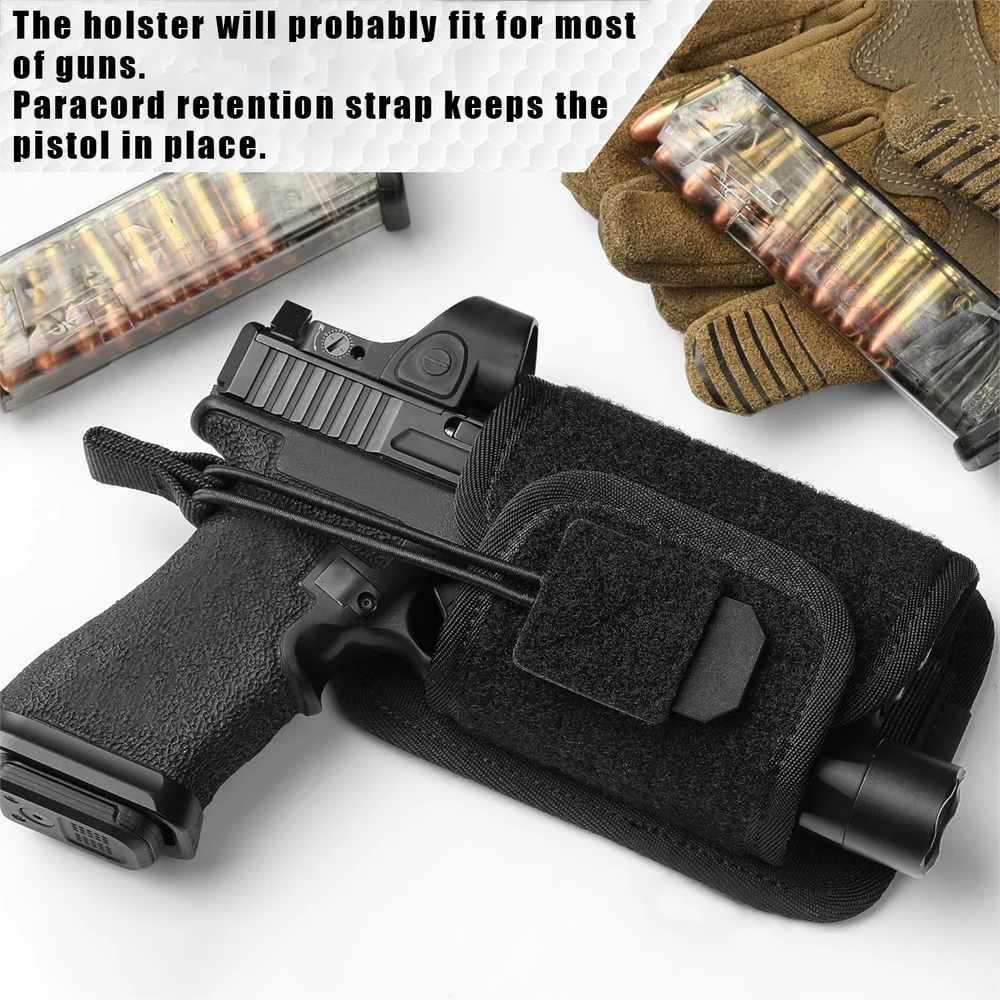 2Pcs Universal Pistol Gun Holster Concealed Carry Gun Holster Pouch Handgun Holder Pouch with Back Panel Hunting Accessory thumbnail 4