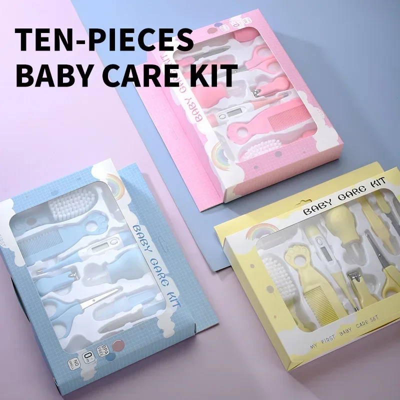 10-Piece Newborn Baby Care Set - Soft Bristle Brush/Comb Nasal Suction & Thermometer BPA-Free Safety Material Essential Kit thumbnail 2