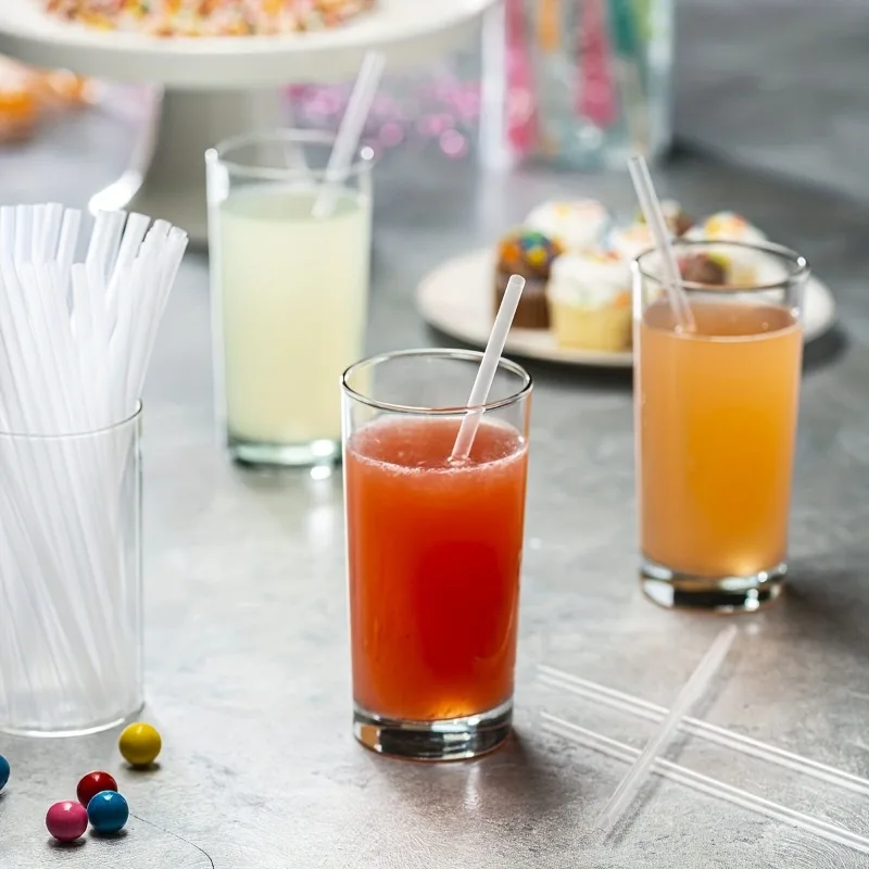 100PCS Transparent Straws Disposable Drinking Straws Milk Tea Coffee Smoothies Other Beverages Holiday Party Gatherings Supplies thumbnail 5