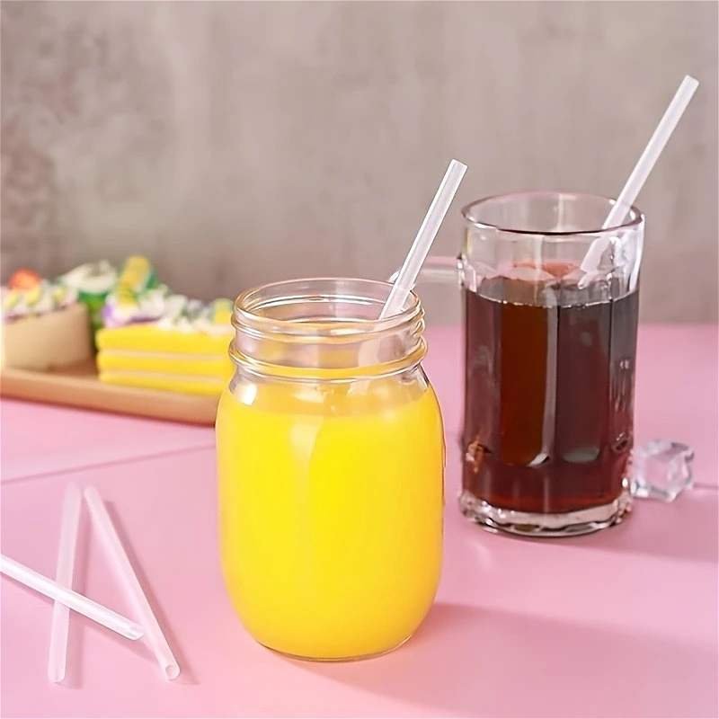 100PCS Transparent Straws Disposable Drinking Straws Milk Tea Coffee Smoothies Other Beverages Holiday Party Gatherings Supplies thumbnail 4