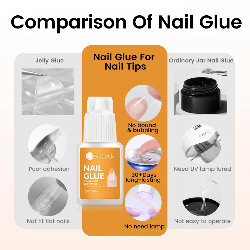 UR SUGAR 10ml Nail Glue For False Nail Tips Remover Quick Dry Long Lasting Adhesive Multifunction Strong Gel Nail Polish Removal thumbnail 5