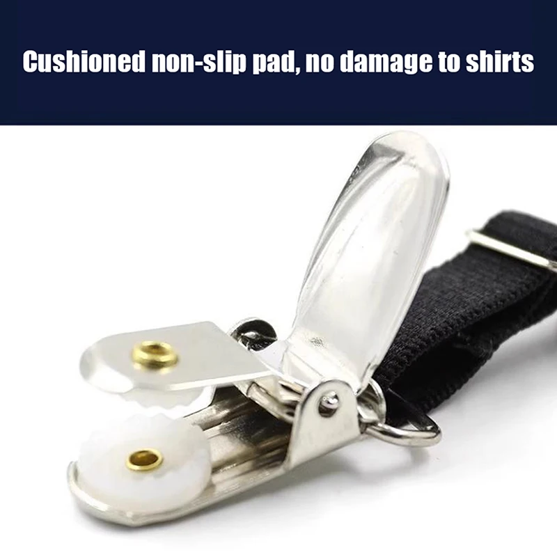 2PCS Men Shirt Stay Belt With Non-slip Locking Clips Gentleman Leg Thigh Suspender Garters Strap Elastic UniformShirt Braces thumbnail 6