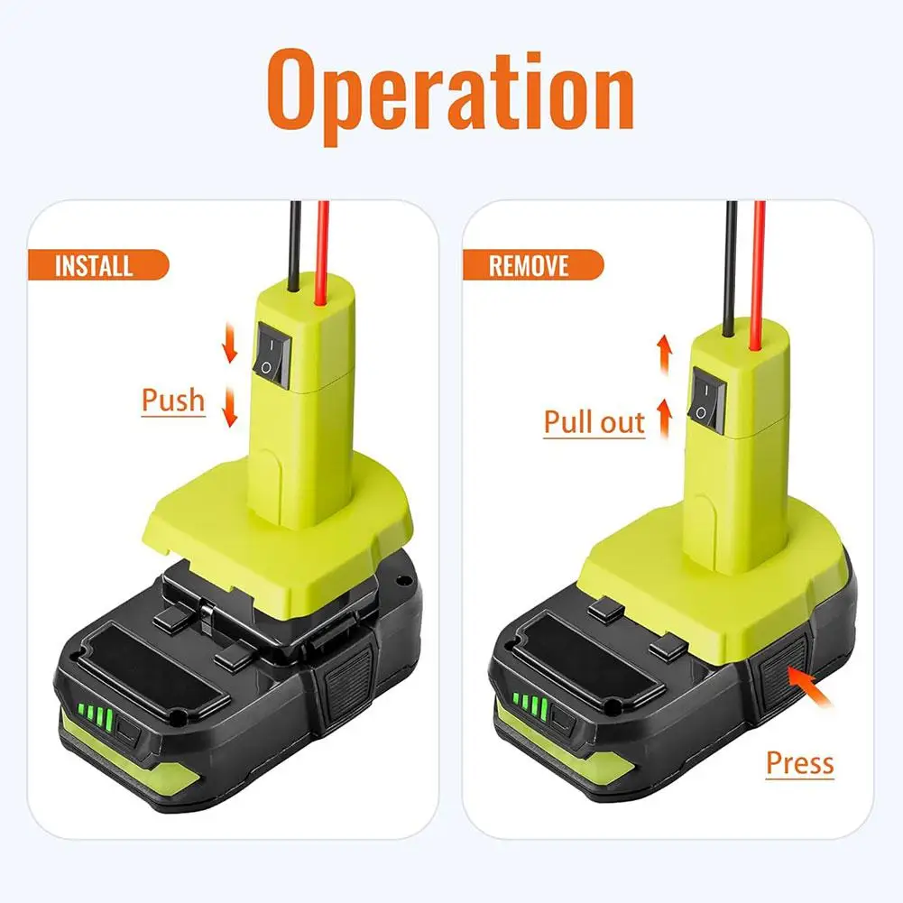 Emergency Car Battery Jump Starter, Portable Power Bank With Safe Booster Cables, Vehicle Jump Starter For Ryobi 18V Batteries thumbnail 5