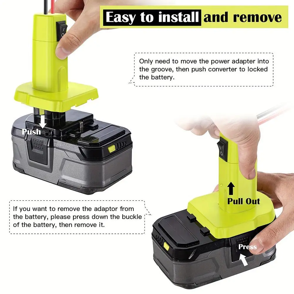 Emergency Car Battery Jump Starter, Portable Power Bank With Safe Booster Cables, Vehicle Jump Starter For Ryobi 18V Batteries thumbnail 6