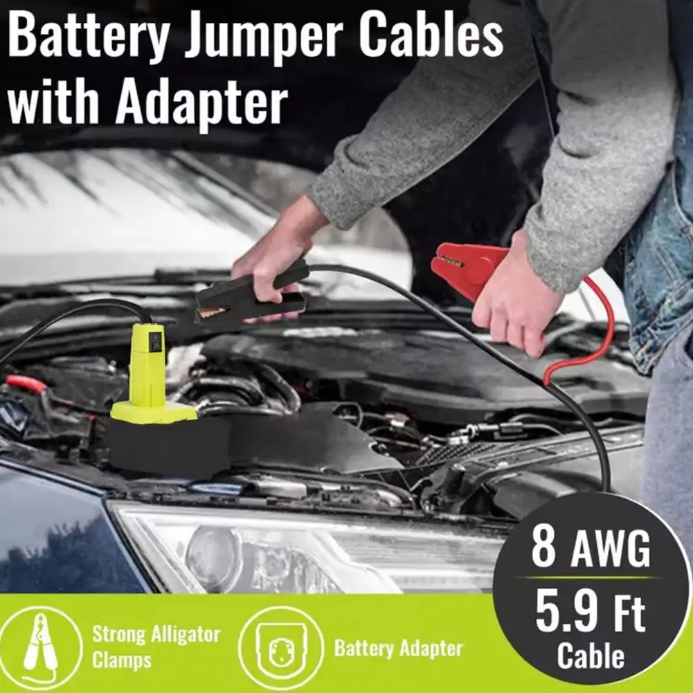 Emergency Car Battery Jump Starter, Portable Power Bank With Safe Booster Cables, Vehicle Jump Starter For Ryobi 18V Batteries thumbnail 3