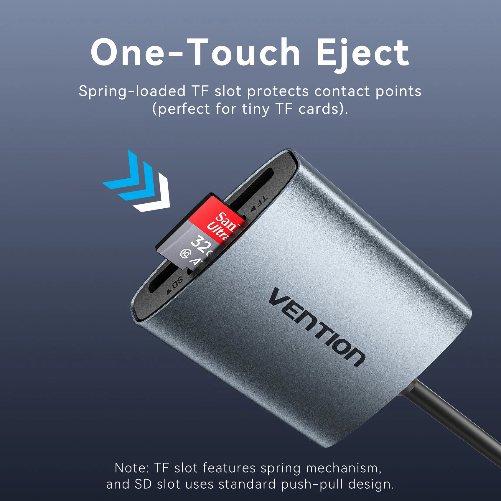Vention SD 4.0 Card Reader 312Mbps USB 3.0 Type C to SD Micro TF OTG Memory Card Adapter for iPhone 17 MacBook Laptop PC Samsung thumbnail 5