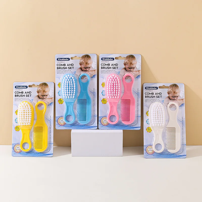 Newborn Safe Comb Brush Set: Gentle Grooming Kit for Baby Head Care, Anti-Cradle Cap with Massage Function, Bristles for Infants thumbnail 2