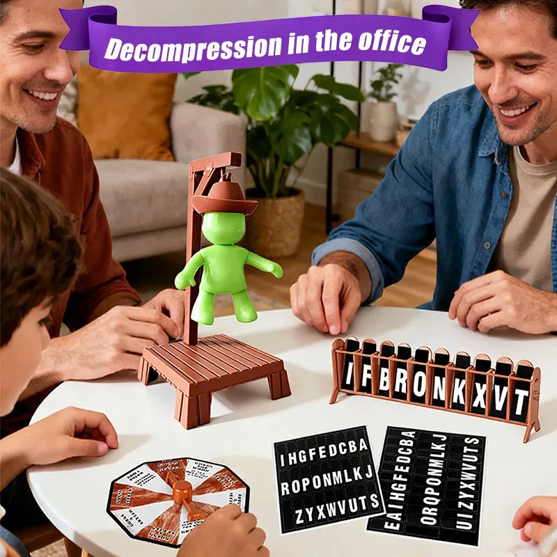 New Cowboy Magnetic Mysterious Executioner Guessing Game, Gallows Collapse Tabletop Word Game, Family Party Game, Christmas Toy thumbnail 6