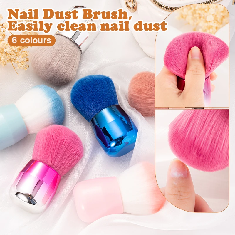 Soft Fluffy Glitter Powder Professional Brush Nail Art Dust Cleaning Brushes Women Girls Manicure DIY Make Up Beauty Tools thumbnail 5