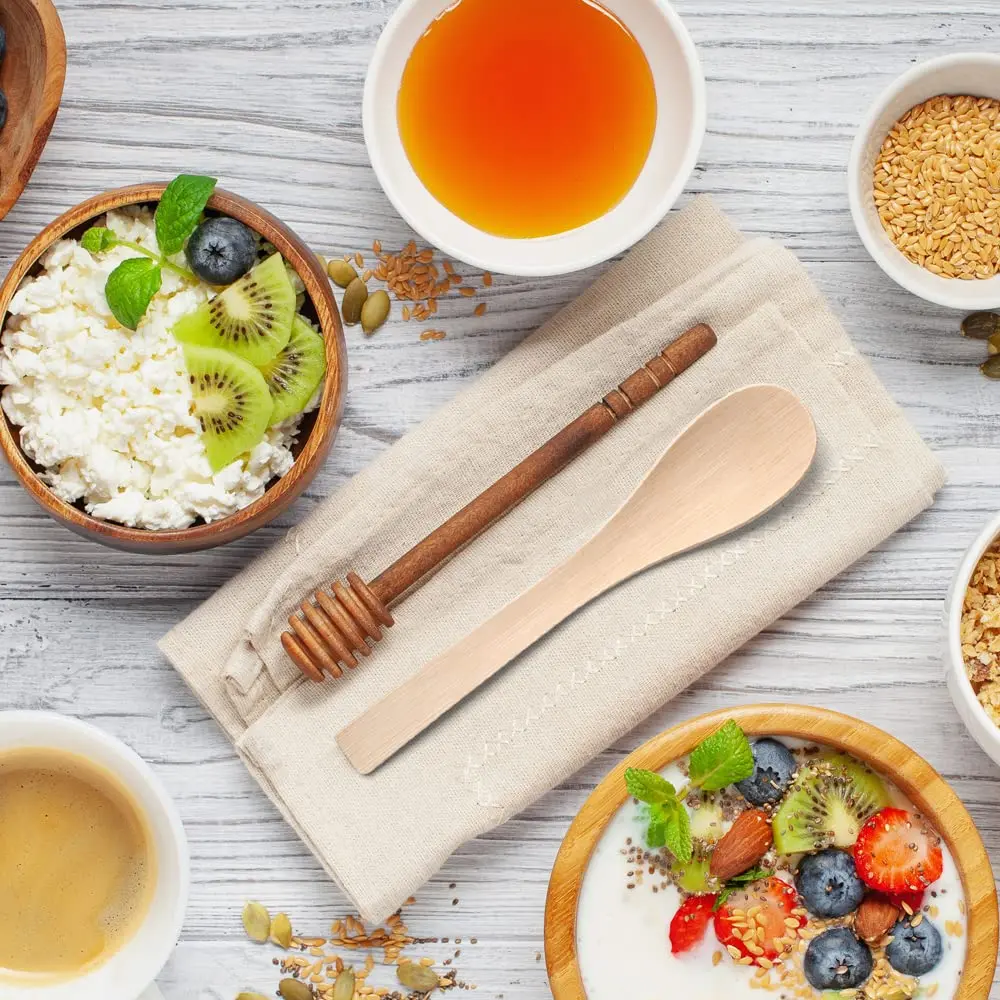 50/100pc Soup Spoon Disposable Bamboo Soup Spoons Compostable 100% Biodegradable Renewable Natural Travel Tableware Eco-Friendly thumbnail 5