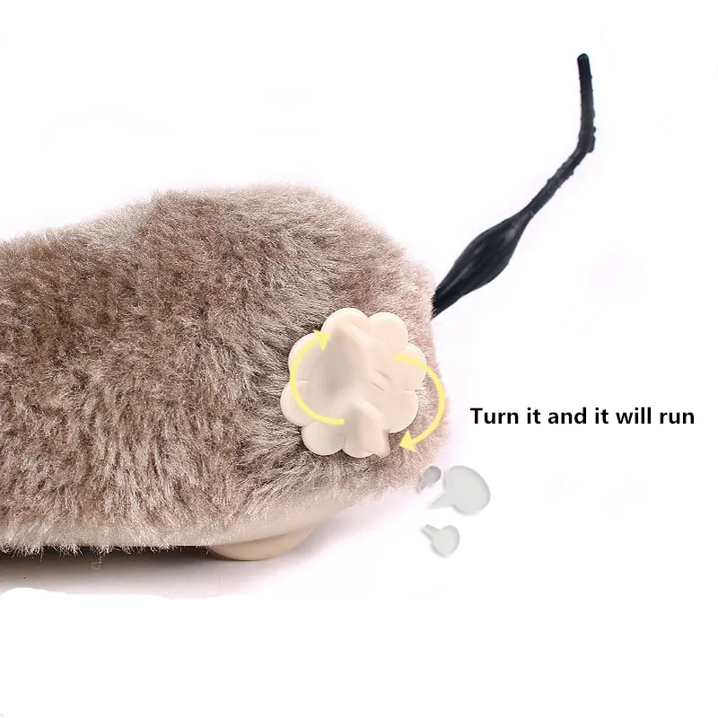 Funny Lifelike Plush Mouse Running Rat Toy for Cats Dogs Tail Mouse Pets Kids Random Color thumbnail 5