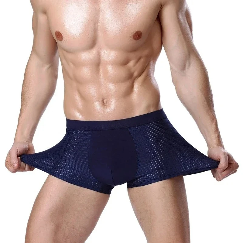 4Pcs Men's Bamboo Boxer Briefs Ultra Soft Anti Odor Underwear Breathable Mesh with Ventilation Holes Stretch Comfort for Daily thumbnail 3
