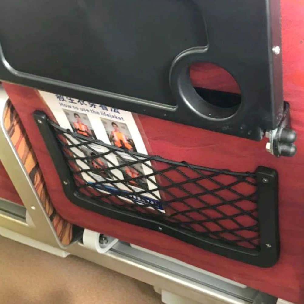 1/3Pcs/Lot 36*18cm Car Net Door Panel Bus Seat Back Mount Organizer Mesh Phone Holder Storage Bag Pocket For Wallet Keys thumbnail 4