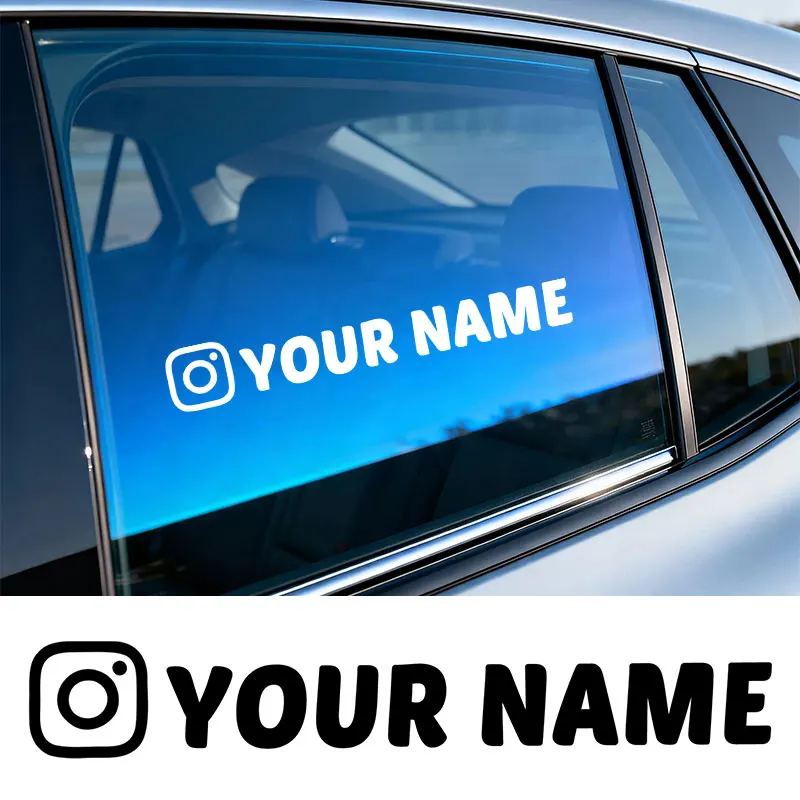 1PC Custom Your Name Social Media Logo Motorcycle Sticker Self-Adhesive Waterproof Car Window Scooter Body Vehicle Vinyl Decal thumbnail 5