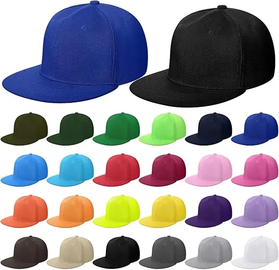 Custom Hat Unisex Hip hop Flat Trucker Hats Women Men Dance Caps Solid Color Adjustable Flat Bill Adult Snapback Hat with Logo thumbnail 3
