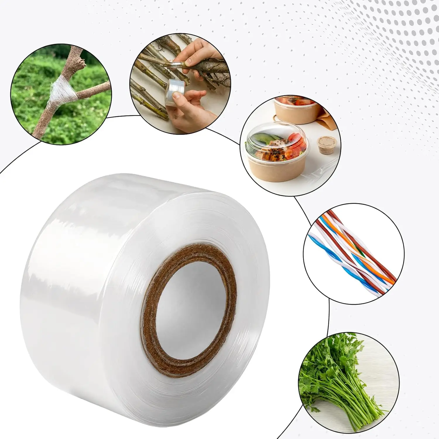 200m Length Eco-Friendly Biodegradable Grafting Tape Graft Membrane Gardening Bind Belt PE Grafting Tape Packaging wrapping film thumbnail 6