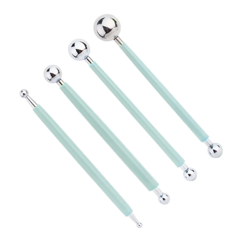 For Embossing Pattern 4 Pcs Point Drill Creasing Pen With DIY Ball Styluses Tools Spiral Double Head Clay Sculpting Tools thumbnail 6