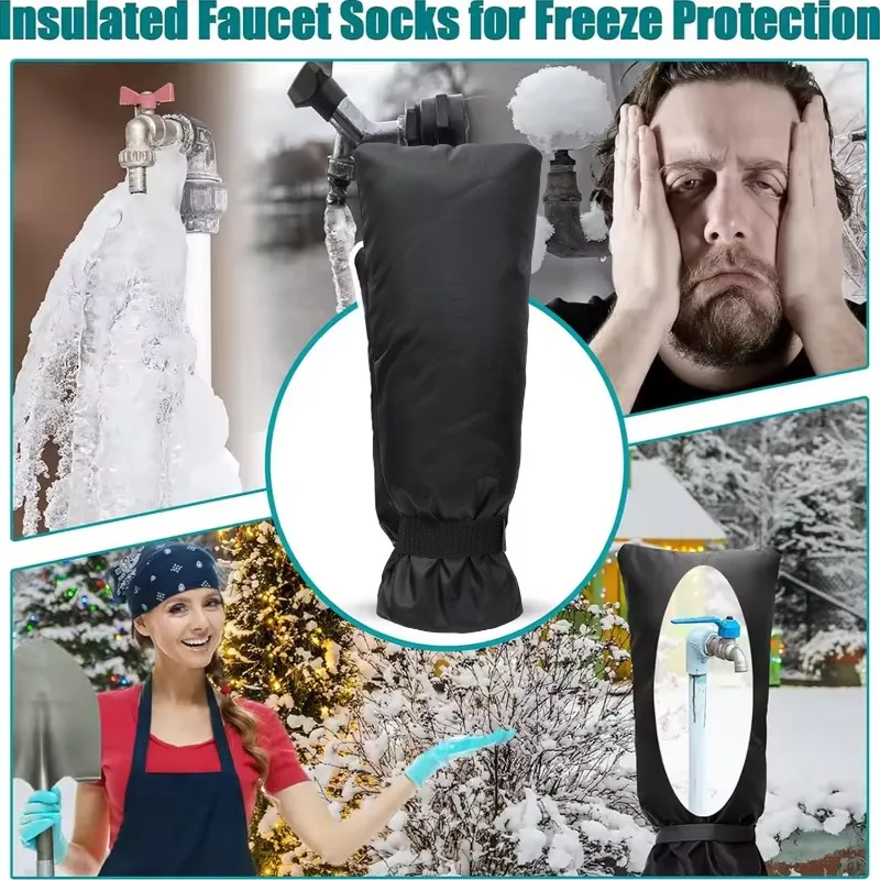 5/1x Winter Outdoor Faucet Cover Waterproof Faucet Insulation Socks For Garden Courtyard Lawn Tap Pipe Protection Cover Supplies thumbnail 5